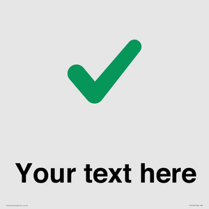 Custom plain background, green tick sign